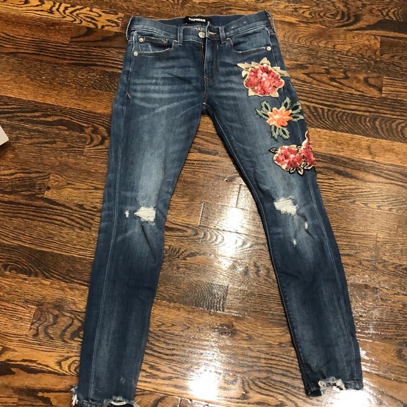 Express Denim - Express mid rise jeans with flower embellishments